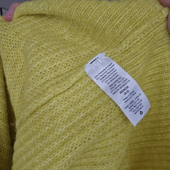 Scoop mustard yellow knit sweater with bell sleeves oversized size xs - Picture 7 of 7